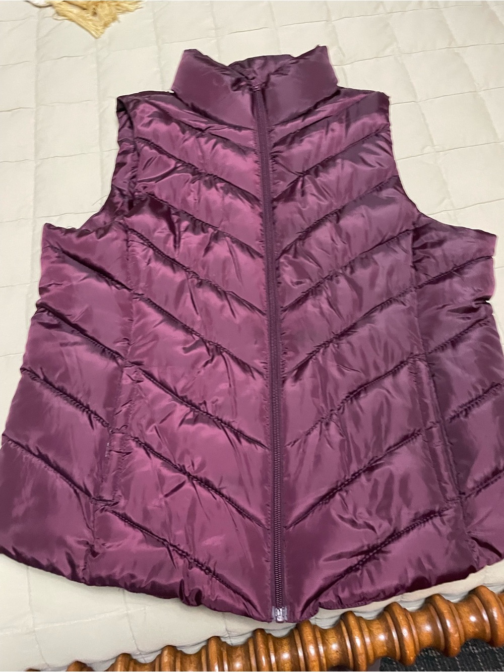SO Quilted Sleeveless Puffer Vest - Plum